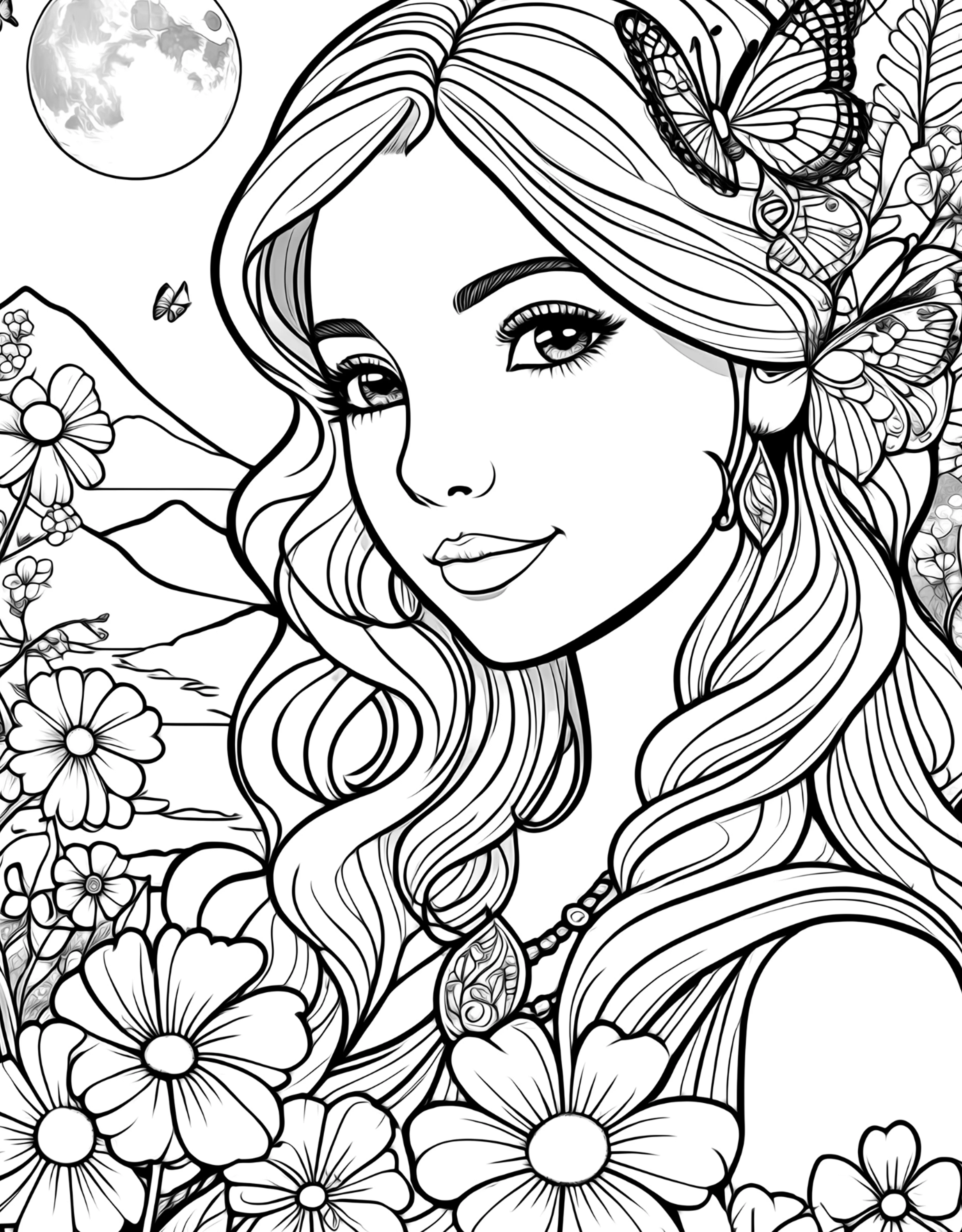 Ready to Be Colored – Floral Faces 2 detail image